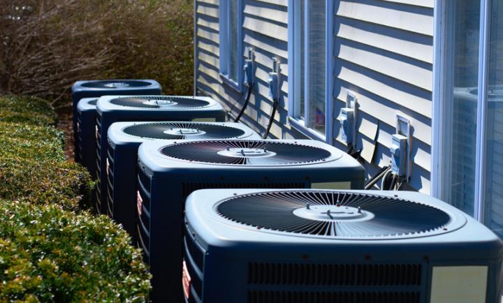 ac units outside in spring time.
