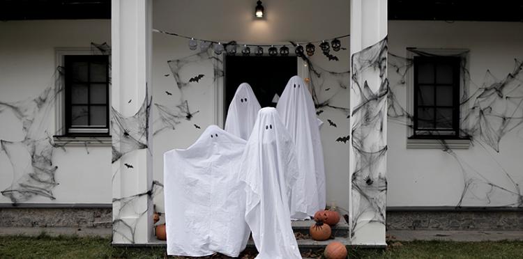 Ghosts on house porch